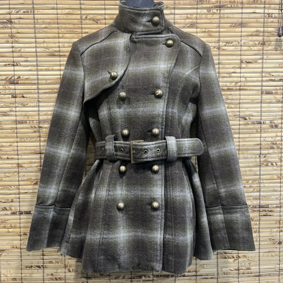 Stetson Jackets & Blazers - STETSON Women's Plaid Double Breasted Belted‎ Trench Coat Size S